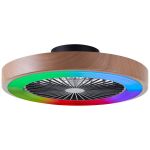Brilliant Slimline Ventilatore Da Soffitto Plastica Metallo Beige Nero 36W 4700lm - 830-865 CCT+RGB | 490mm - Telecomando Dimmerabile