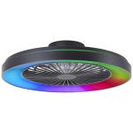 Brilliant Mazzaro Ventilatore Da Soffitto Plastica Nero 54W 6800lm - 830-865 CCT+RGB | 576 - Telecomando Dimmerabile
