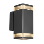 Nordlux Elm Luce Da Parete Aluminium Nero | IP44 - Adatto per 2x GU10