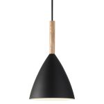 DFTP by Nordlux Pure 20 Luce Pendente Metallo e Legna Nero | Adatto per E27
