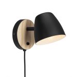 Nordlux Theo Luce Da Parete Metallo e Legna Nero | Adatto per GU10