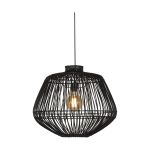 Good&Mojo Luce Pendente Madagascar Rattan Nero | Adatto per 1x E27 