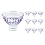 Confezione Multipack 10x Philips Master Value LED Faretti GU5.3 MR16 7.5W 621lm 36D - 927 Bianco Molto Caldo | Miglior resa cromatica - Dimmerabile - Sostitutiva 50W