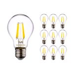 Confezione Multipack 10x Noxion Lucent LED E27 Pera Filamento Chiara 8.5W 1055lm - 827 Bianco Molto Caldo | Dimmerabile - Sostitutiva 75W