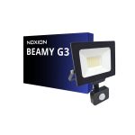 Noxion Proiettore LED Beamy G3.1 Nero 30W 3300lm 110D - 830 Luce Calda -  | IP44 - Sensore di Movimento e Luce - Simmetrico 