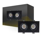 Bright Choice Faretti Duo Nero | Ritaglio 155x75mm - IP22 - GU10 Fitting