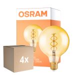 Confezione Multipack 4x Osram Vintage 1906 LED E27 Globe Filamento Goud 125mm 4W 300lm - 820 Zeer Warm Wit | Dimbaar - Vervangt 28W