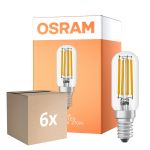 Confezione Multipack 6x Osram LED Special E14 Tubular Bulbo T26 Filamento Chiara 4.8W 470lm - 827 Bianco Molto Caldo | Dimmerabile - Sostitutiva 40W