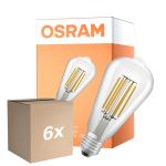 Confezione Multipack 6x Osram Classic LED E27 Edison Filamento Chiara 3.8W 806lm Ultra Efficiency - 830 Luce Calda -  | Sostitutiva 60W