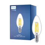 Philips MASTER LED E14 Candela Filamento Chiara 3.4W 470lm - 922-927 Dim To Warm | Miglior Resa Cromatica - Dimmerabile - Sostitutiva 40W