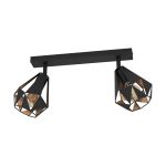 Eglo Luce da soffitto Carlton 7 Acciaio Nero Rame | IP20 - Adatto per 2x E27 