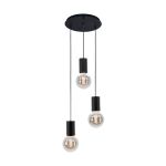 Eglo Luce Pendente Pozueta Acciaio Nero | IP20 - Adatto per 3x E27 
