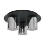 Eglo Luce da soffitto Gorosiba 1 Acciaio Nero | IP20 - Adatto per 3x E27 