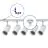 Bright Choice Set completo 1-Fase Rail L 1 x 1 Metro Bianca | incl. 5x Faretti + GU10 2700K 3W Dimmerabile + 1 x 1 Metro Tappo Di Chiusura, Connettore di Alimentazione e L -Connettore