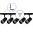 Bright Choice Set completo 1-Fase Rail L 1,5 x 2 Metro Nero | incl. 5x Faretti + GU10 2700K 3W Dimmerabile + Tappo Di Chiusura, Connettore di Alimentazione e L -Connettore 
