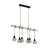 Eglo Luce Pendente Townshend 5 Acciaio Legna Nero | IP20 - Adatto per 6x E27 