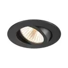 SLV New Tria 68 Faretti Aluminium Nero Il Giro 8.3W 705lm 38D - 927 Bianco Molto Caldo | Ritaglio 68mm -  Miglior Resa Cromatica - Dimmerabile 
