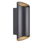 Nordlux Nico Luce Da Parete Aluminium Nero Up & Down | IP54 - Adatto per 2x GU10