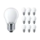 Confezione Multipack 10x Philips Corepro LED Lustre E27 Sferica Ghiaccio 4.3W 470lm - 827 Bianco Molto Caldo | Sostitutiva 40W
