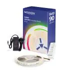 Noxion Strisce LED Naga 5 Metro Set completo - Zigbee - 24V - 90LEDs/m - 12W/m - RGBW - 930-965 Regolabile Bianca | 12mm - IP20 - Miglior Resa Cromatica - SMD2835+SMD5050