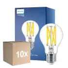 Confezione Multipack 10x Philips Master LED E27 Pera Filamento Chiara 10.5W 1521lm - 922-927 Dim To Warm | Miglior Resa Cromatica - Dimmerabile - Sostitutiva 100W