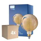 Confezione Multipack 4x Philips Classic LED Globe E27 200mm Filamento Oro 7W 470lm - 818 Bianco Molto Caldo | Dimmerabile - Sostitutiva 40W