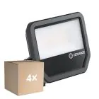 Confezione Multipack 4x Ledvance Proiettore LED Aluminium Nero 41W 6000lm 100D - 865 Luce Del Giorno | IP66 - Simmetrico