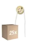 Confezione Multipack 25x Universale GU10 Attacco - Universele GU10 Fitting - Bianca 0.1m - 2 pole 0.5mm2 (Per Noxion)