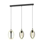 Eglo Luce Pendente Basildon Acciaio Legna Nero Marrone | IP20 - Adatto per 3x E27 
