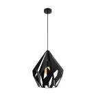 Eglo Luce Pendente Carlton 5 Acciaio Nero | IP20 - Adatto per 1x E27 