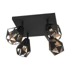 Eglo Luce da soffitto Carlton 7 Acciaio Nero Rame | IP20 - Adatto per 4x E27 