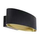 Eglo Luce Da Parete Maccacari Aluminium Acciaio Nero Oro 10W 1300lm - 830 Luce Calda -  | IP20
