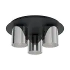 Eglo Luce da soffitto Gorosiba 1 Acciaio Nero | IP20 - Adatto per 3x E27 